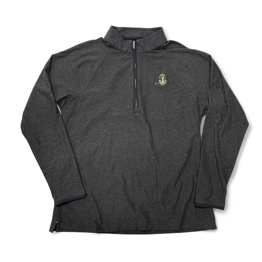 Peter Millar Raglan Sleeve Perth Performance 1/4 Quarter Zip Womens Large Gray